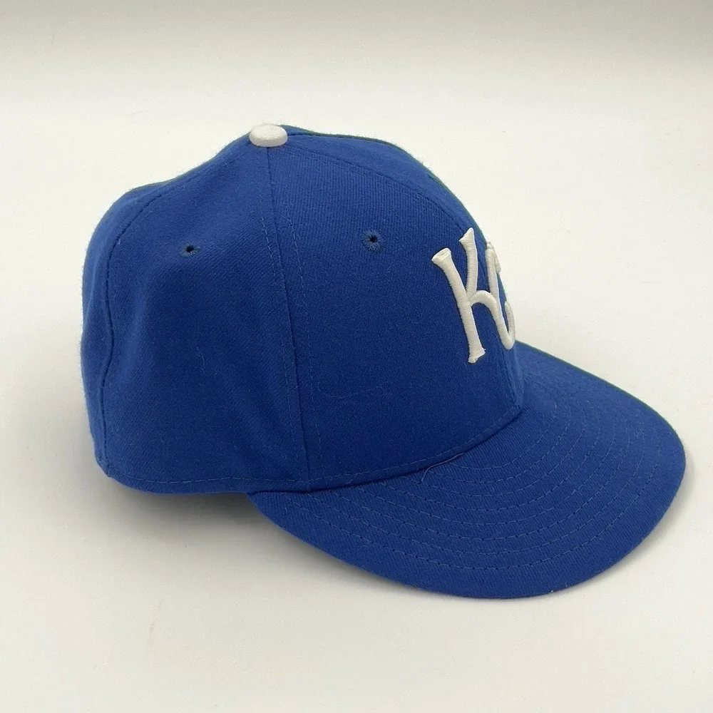 New Era Kansas City Royals Fitted Hat Blue MLB Baseball Cap Size‎ 7 1/4